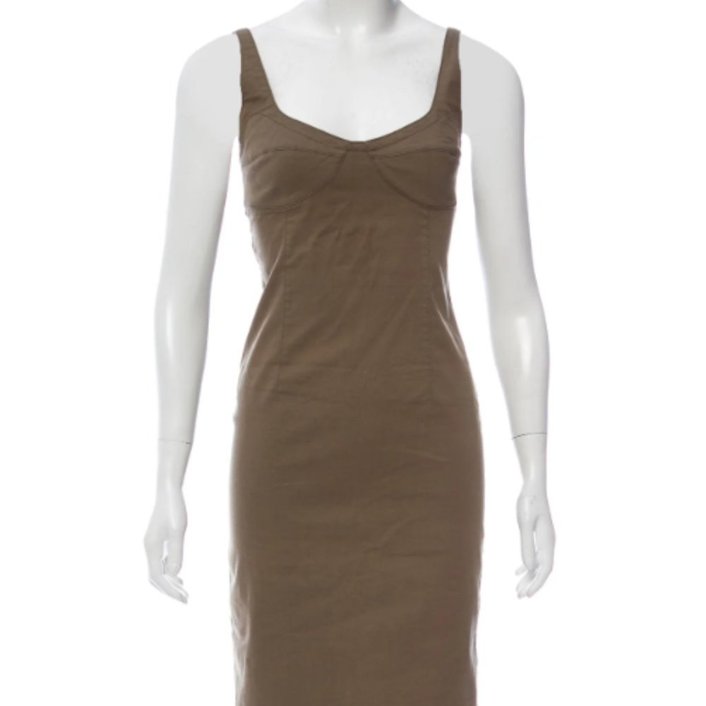 Vintage Authentic Prada Olive Green Dress